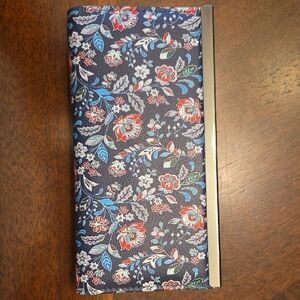 Floral Pattern Wallet with Metal Trim